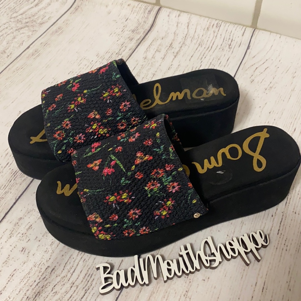 Sam Edelman Vintage 90s Floral Platform Sandals